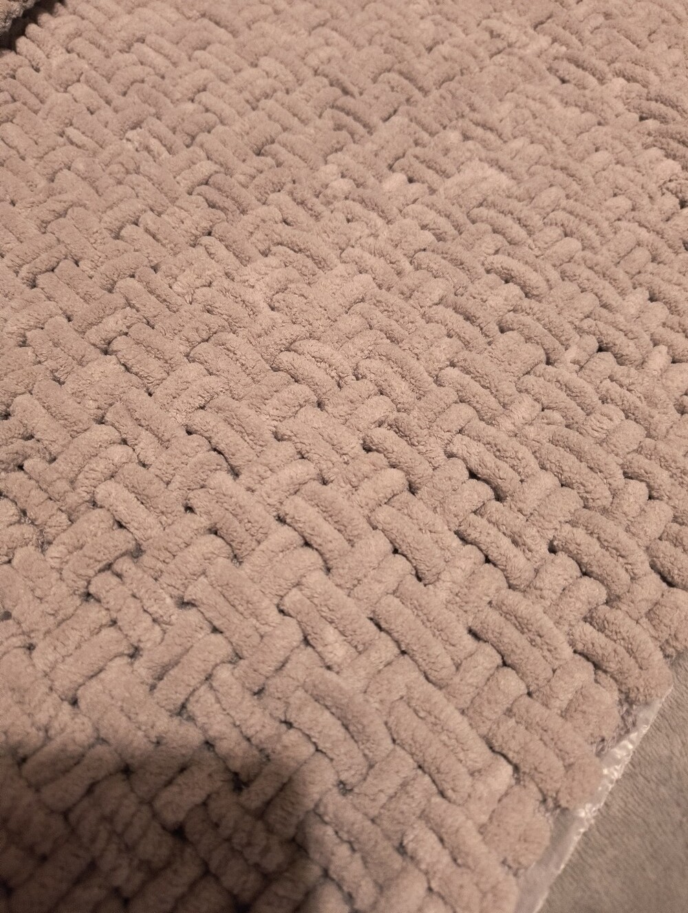soft chenille gray bath rug